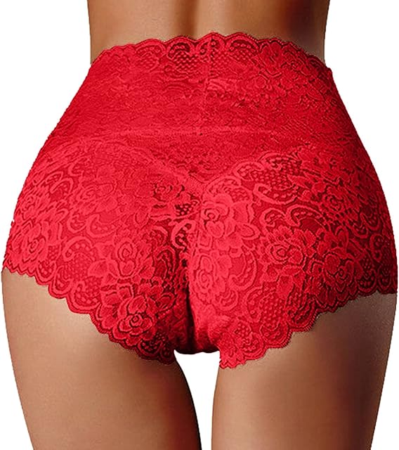 High Waisted Underwear for Women Seamless Panties Breathable Lace No Show Cheeky Tummy Control Briefs Bikini Hipsters