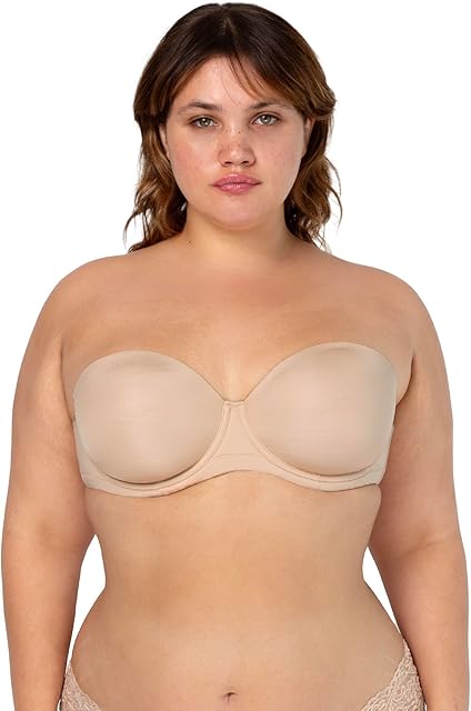 Women's Full Support Light Lined Strapless Bra, Support with Underwire for Exception Lift, Perfect for Weddings