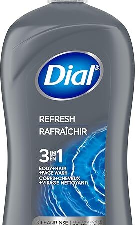 Dial Men 3in1 Body, Hair and Face Wash, Hydro Fresh, 32 fl oz