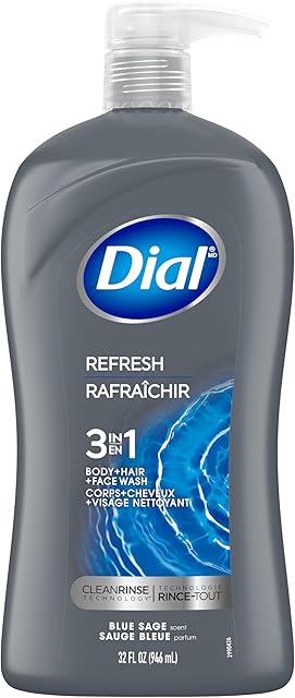 Dial Men 3in1 Body, Hair and Face Wash, Hydro Fresh, 32 fl oz