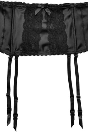 Black Women's Waist Training Fishbones Lace Metal Clips Sexy Garter Belts for Stockings S516B