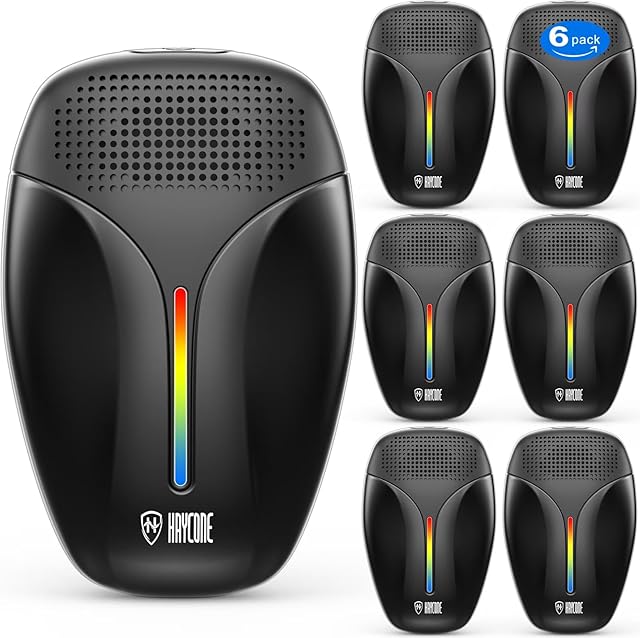 2025 Upgraded Ultrasonic Repeller & Insect Indoor Repeller,Ultrasonic and Repellent for Roach,Rodent,Mouse,Bugs,Mosquito,Mice,Spider,Ant,3 Mode Switching,6 Packs