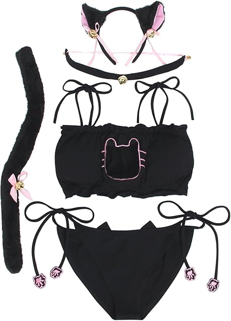 Women's Cosplay Lingerie Set Kitten Keyhole Cute Sexy Outfit