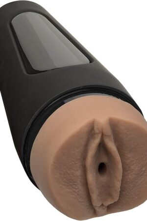 Doc Johnson Main Squeeze - Girls of Social Media - Brittanya187 - Squeeze Plate for Precise Pressure - Twist End Cap to Control Suction - Discreet Premium Stroker - Male Masturbator, Vagina, Caramel
