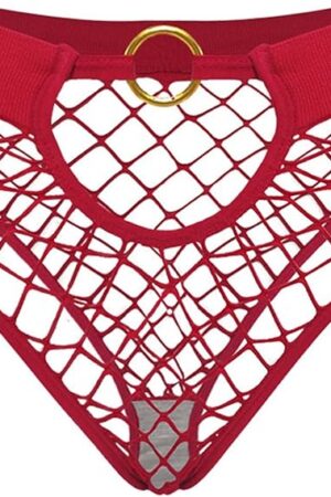 Women's Seamless Hollow Out Fishnet Panties Mid Waist Sexy Breathable Underwear With Snap Lingerie Chemise for