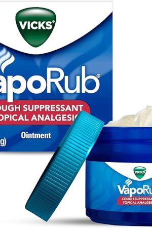 Vicks VapoRub, Original, Cough Suppressant, Topical Chest Rub & Analgesic Ointment, Medicated Vicks Vapors, Relief from Cough Due to Cold, Aches & Pains, 176oz