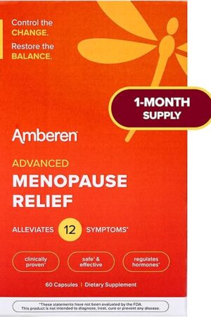 Amberen: Safe Multi-Symptom Menopause Relief Clinically Shown to Relieve 12 Menopause Symptoms: Hot Flashes, Night Sweats, Mood Swings, Low Energy and More 1 Month Supply