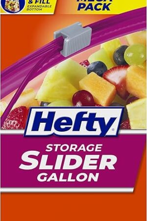 Hefty Slider Kitchen Storage Bags, Gallon Size, 66 Count