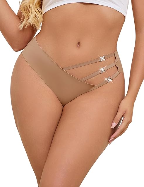 Womens Seamless Underwear Panties Sexy Bikini Thongs No Show Underwear G-String