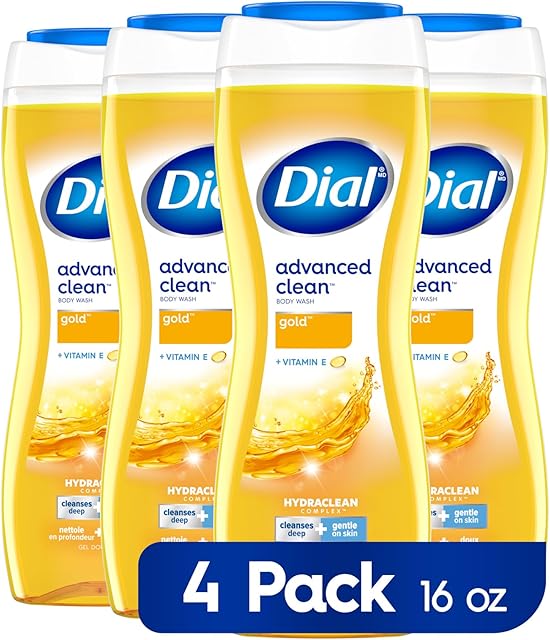 Dial Advanced Clean Gold Body Wash, 16 fl oz (Pack of 4)