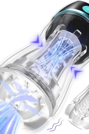 Automatic Male Masturbator Sex Toys for Men - Transparent Outer Shell Penis Pump with 3 Vacuum Suction & 7 Vibration, Sex Machine Adult Toys Pocket Pussy for Men, Male Stroker Adult Sex Toys & Games