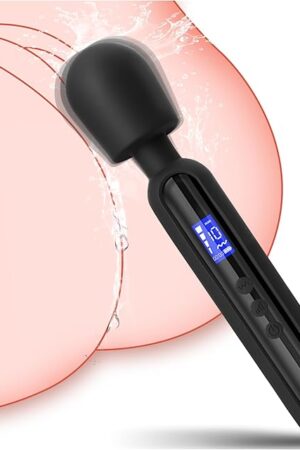 Vibrator Wand Adult Sex Toys & Games Sex Novelties Vibrating Massager for Clitoral Stimulation Powerful Vibrator Pleasure with 10 Modes LCD Display Birthday Gifts for Women Men Couples (Black)