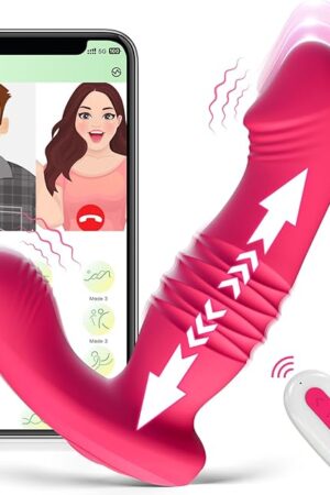 Wearable Clitoral G Spot Thrusting Vibrator, APP Remote Control Clitoralis Panty Vibrator with 9 Thrusting & Vibrating Modes, G Spot Dildo Vaginal Butterfly Anal Adult Sex Toy for Women & Couples