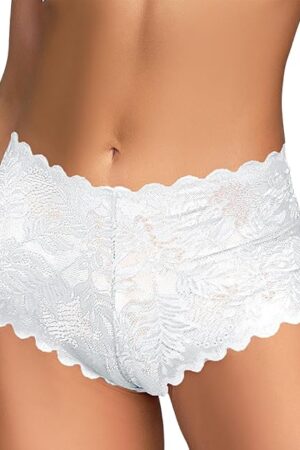 Women Sexy Boy Shorts Lace Underwear Lightweight Lingerie Panty Soft Seamless Briefs V-Waist Cheeky Panties