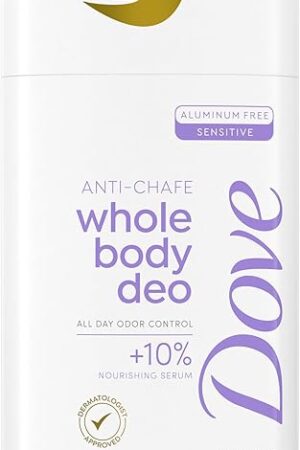 Dove Whole Body Deo Aluminum Free Anti-Chafe Deodorant Stick Coconut & Vanilla for 72h Odor Control 26 Oz