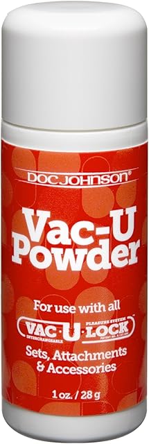 Doc Johnson Vac-U-Lock - Vac-U Powder - Makes Attaching and Detaching Smooth And Easy - Also Use to Refresh Your ULTRASKYN Attachment - 1 oz (28g)