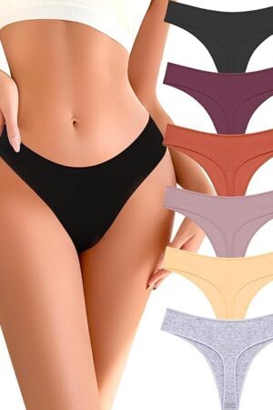 Cotton Underwear for Women Pack Breathable Thongs for Women Sexy Stretch Soft Womens Panties Thong XS-XL