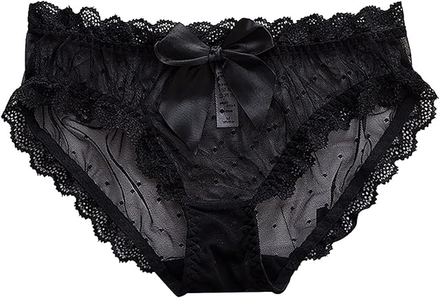 Women Sexy Lace Panties Underwear with Cute Bow Midnight Lingerie Briefs Adore Lingerie for Women