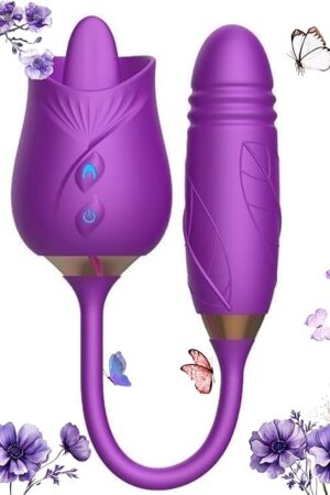 Efficient Version Rose Clitioral Sucker Powerful,Clitioral Sucker Licker Powerful Rose with Tongue Adult Tool for Women 10 Speeds Rose Viboators Toy for Womens Couple Games Q1985