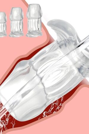 Hollow Tunnel Butt Plugs Sex Toys, Vagina Expander Anus Dilator Enema Products, 4PCS Anal Training Set for Beginners Advanced Users Adult Women Men - Transparent