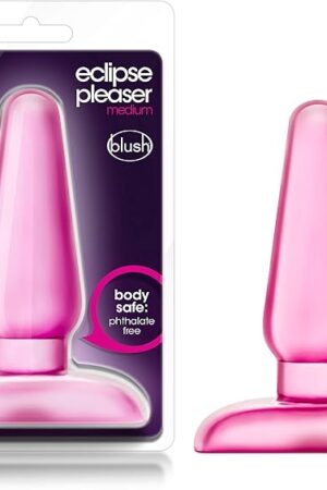 Blush Adult Sex Toys - Small Butt Plug with Flared Base - Prostate Stimulation Anal Toy for Beginner & Intermediate Players - Anal Trainer Expander Bum Plug for Women Men & Couples - Clear Pink