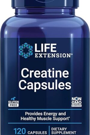Life Extension Creatine Capsules ? Creatine Monohydrate ? Promotes Strength, Lean Muscle, Healthy Endurance ? Non-GMO, Gluten-Free ? 120 Capsules