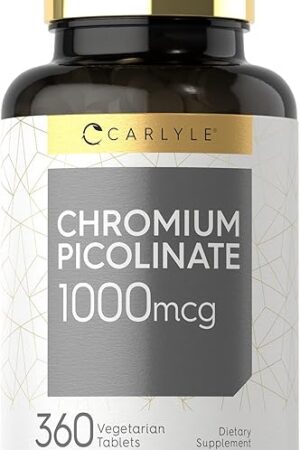 Carlyle Ultra Chromium Picolinate 1000mcg | 360 Tablets | Vegetarian, Non-GMO, Gluten Free