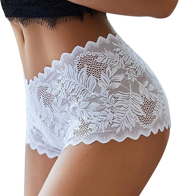 Women Lace Boyshort Sexy Floral Panties Low Rise Underwear Ladies 5X Sexy Lingerie for Plus Size Women