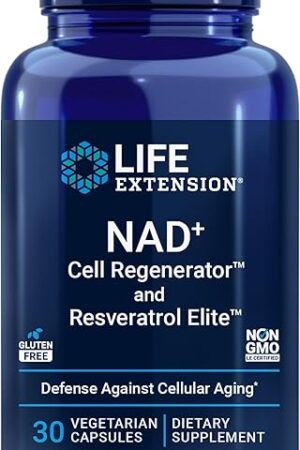Life Extension NAD+ Cell Regenerator and Resveratrol Elite, NIAGEN nicotinamide riboside, Trans-resveratrol, quercetin, Fisetin, for Longevity, Energy, and oxidative Stress, 30 Vegetarian Capsule