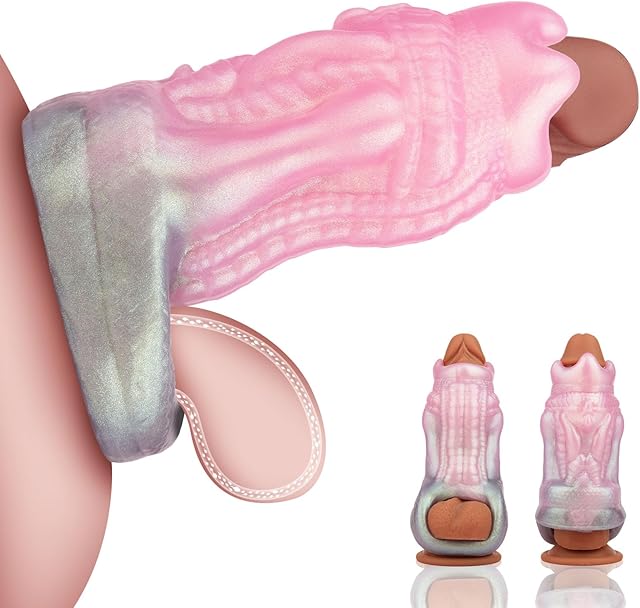 Dragon Monster Penis Sleeve Girth Enhancer for Men,Reusable Pennis Sleeve Girth Enhancer, Pennis Girth Sleeve Extender,Enhancer with Penis Ring for Sex,for Men Penis Enlarge Sex Toy