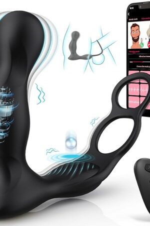 Generic Vibrator for Couple, 3 in 1 Vibrating Cock Ring with 10 Vibrating Modes, Prostate Massager Men's Penis Vibrators, Perineum, G spot, Clitorals Stimulator for Women Adult Sex Toys & Games Black