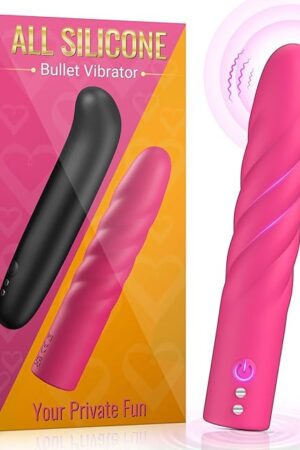 Bullet Vibrators Mini Vibrator - Bullet Vibrator Discreet Vibrator Small, Sex Toys Female Vibrator with 10 Modes, All Silicone Rechargeable Vibrators for Nipple Finger Clitoral Stimulation, Rose