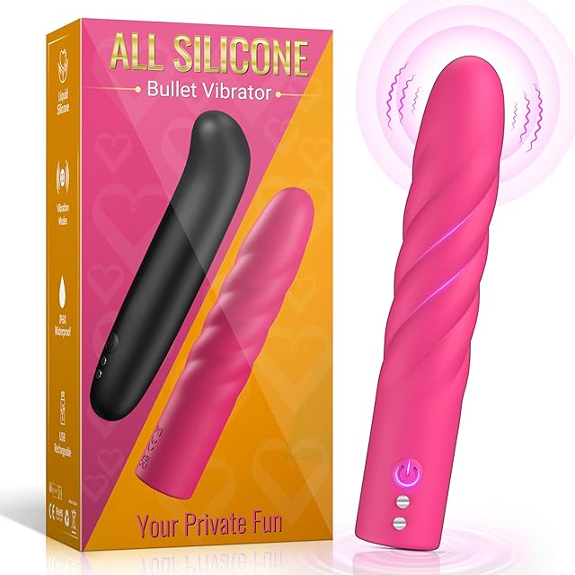 Bullet Vibrators Mini Vibrator - Bullet Vibrator Discreet Vibrator Small, Sex Toys Female Vibrator with 10 Modes, All Silicone Rechargeable Vibrators for Nipple Finger Clitoral Stimulation, Rose