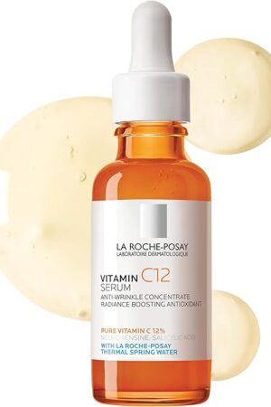 La Roche-Posay Pure 12% Vitamin C Serum For Face With Hyaluronic Acid & Salicylic Acid, Hydrating Face Serum, Boost Radiance & Reduce Wrinkles, 2 Formulas for Normal or Oily Skin Control