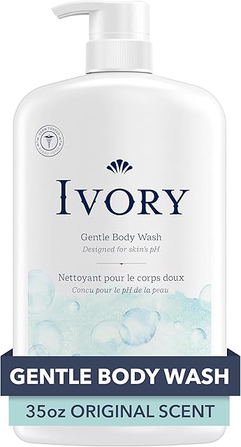 Ivory Body Wash, Designed for the Whole Family, Gentle Formula, Free of Dyes Heavy Perfumes Parabens Phthalates & Silicones, Original Scent, 35 oz