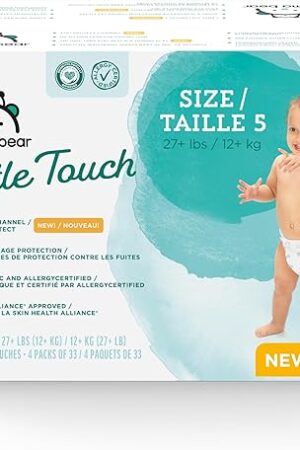 Amazon Brand - Mama Bear Gentle Touch Diapers, Size 5, 132 Count (4 packs of 33)