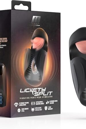 Blush M for Men Lickety Split 5.75" Male Masturbator, 10 Modes - Vibrating Oral Stimulator with Tongue Licking & Taco Wrap - Textured Penis Stroker, USB Rechargeable - Body-Safe Adult Sex Toy for Men