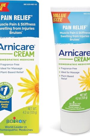 Boiron Arnicare Cream Natural Soothing Relief for Joint Pain, Muscle Pain, Inflammation, Soreness, and Bruises - Fast Absorbing and Fragrance-Free - 42 oz