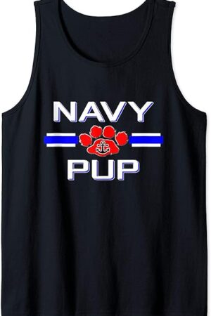 BDSM Navy Pup Play Shirt, Submissive Human Puppy Fetish Gift Tank Top