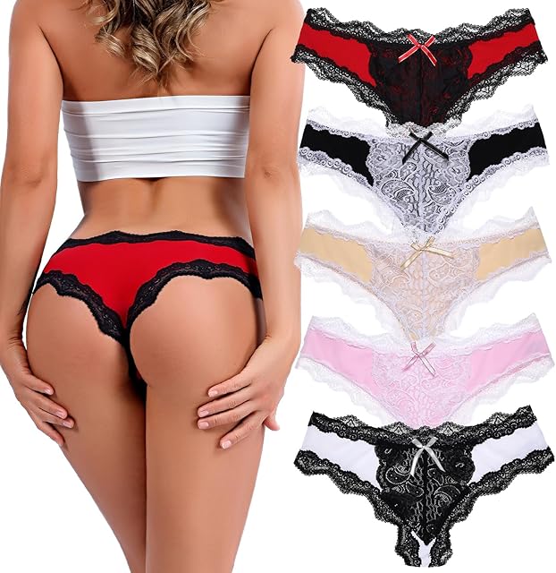 Women's Lace Underwear Sexy Panties for Women Comfort Cheeky Bikini Underwear Soft Hipster Brief Panties for Ladies