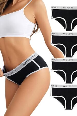 Cotton Underwear for Women Hipster Panties Stretch Briefs Mid Rise Ladies Underpants Multipack