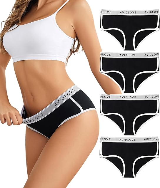 Cotton Underwear for Women Hipster Panties Stretch Briefs Mid Rise Ladies Underpants Multipack