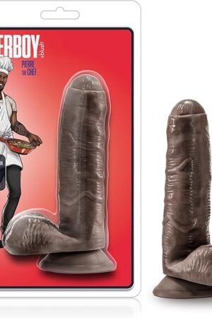 Blush Novelties Loverboy Pierre The Chef 7 Inch Realistic Dildo, Suction Cup, Sex Toy for Women, Sex Toy for Adults, Chocolate