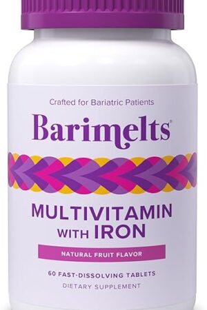 BariMelts Bariatric Multivitamin with Iron, 60 Fast-Dissolving Tablets (1-Month Supply), Sugar-Free Bariatric Vitamins for Women, Natural Fruit Flavor?