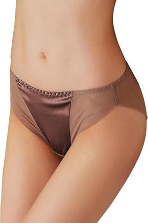 100% Mulberry Silk Satin Underwear, Sexy Breathable Bikini Silk Panties for Women