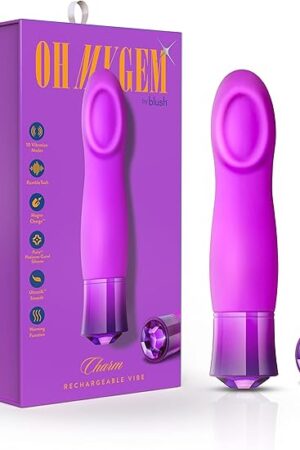 Blush Oh My Gem Charm 55? G-Spot Vibrator - Warming Clitoral & Nipple Stimulator, Deep Rumbly RumboTech Powered Vibrations, Waterproof - Rechargeable Silicone Sex Toy for Women & Couples - (Amethyst)