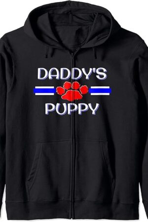 Daddy's Submissive Puppy, Human Pup Play, Gay BDSM Fetish Zip Hoodie