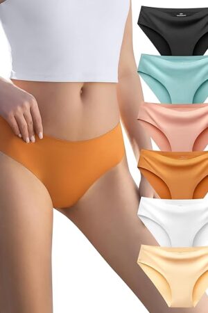 Women's Seamless Underwear Pack No Show Stretch Bikini Ladies No Lines Panties Comfortable Invisible Briefs