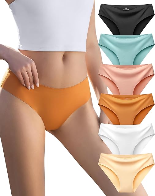 Women's Seamless Underwear Pack No Show Stretch Bikini Ladies No Lines Panties Comfortable Invisible Briefs