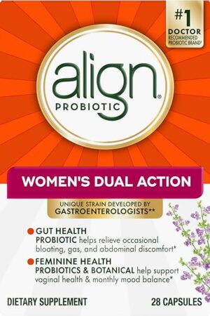 Align Probiotic, Womens Dual Action, Vaginal Probiotics for Women, Womens Probiotic for Vaginal Health Support, with Probiotics for Digestive Health, 28 Probiotic Capsules